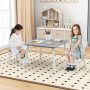 Gray 3 Pieces Kids Table and Chairs Set for Arts Crafts Snack Time - Image 5