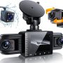 Pro Dash Cam Delantero Trasero 3 Canales Camara Coche Protege Robo Accidente - Image 1