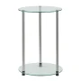 Convenience Concepts Designs2Go Classic Two-Tier Round End Table in Black Glass - Image 6