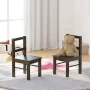 UTEX Child's Wooden Chair Pair for Play or Activity, Set of 2, Espresso - Image 3