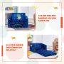 Blue 2-in-1 Convertible Kids Sofa with Velvet Fabric - Image 5
