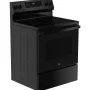 GE - 30 in. Wide 5 Elements 5.3 Cu. Ft. Freestanding Electric Convection Range with Steam Cleaning and EasyWash Tray - Black - Image 4