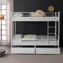 Zimtown Twin over Twin Bunk Bed with 2 Drawer, Heavy Duty Metal Bed Frame with Safety Rail Side Ladders for Dormitory Bedroom Boys Girls Adults,No Box Spring Needed (White) - Image 4