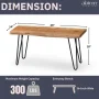 Hairpin 36 in. Brown Natural Live Edge Wood with Metal Dining Bench - Image 3