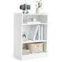 3-Tier Bookcase Open Display Rack Cabinet with Adjustable Shelves - White - Image 3