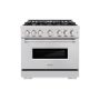 ZLINE - 36 in. Wide 6 Burner 5.2 cu. ft. Classic Dual Fuel Freestanding Range with Cooktop and Convection Oven - Stainless Steel - Image 1