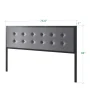 Zinus Barbara Upholstered Metal Headboard, King, Gray - Image 3