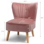 Costway Armless Accent Chair Modern Velvet Leisure Chair Single Upholstered - Image 3