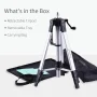 VANKYO Aluminum Tripod Projector Stand, Adjustable Laptop Stand, Multi-Function Stand, Computer Stand Adjustable Height 17'' to 46'' for Laptop with Plate and Carrying Bag (Silver) - Image 4