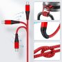 USB C Cable 1ft 3Pack, USB A to Type C Charger Fast Charging, USB C Charger Cable Nylon Braided USB C Cord for iPhone 15/15 Plus/15 Pro/15 Pro Max, Samsung Galaxy S23/S22/S21/S20, Note 10 9-Red - Image 4
