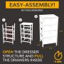 Zenacasa Foldable Dresser for Bedroom, Black - Small Dresser 4 Storage Drawers - Wood Dresser, No Assembly Needed, Clothes Storage - Dresser for Room Organization,Bedroom Storage - Image 2