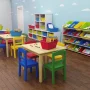 Humble Crew Primary Toddler Wood Table and 4 Chairs Set, Natural/Primary - Image 6