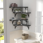 Corner Floating Shelves Wall Mounted Set of 4 Rustic Wood Storage Display Home - Image 6