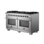 Forno Appliances - 60 in. Wide 8 Burner Capriasca Alta Qualita 8.64 Cu. Ft. Double Oven Gas Range - Stainless Steel - Image 2