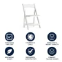 Hercules Series White Wood Folding Chair with Vinyl Padded Seat - Image 6