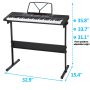 61 Key Portable Electronic Keyboard Piano Set with Stool Headphones Mic Stand - Image 5