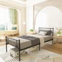 Yoneston Easy Assembly Metal Bed Frame Twin Platform Bed Frame with Headboard Footboard No Box Spring for Kids Adult - Image 2