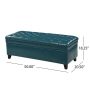 Juliana Tufted Teal PU Leather Storage Bench - Image 5