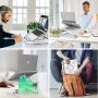 AboveTEK Laptop Stand, 20 Angles Two-Layer Height Adjustable Laptop Stands, Portable Laptop Riser with 360 Rotating Base Storage Space & Extra Phone Holders Compatible with 10''-17'' Laptops White - Image 3