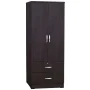 Better Home Products Grace Wood 2-Door Wardrobe Armoire with 2-Drawers Mahogany - Image 6