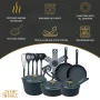 Thyme & Table 18-Piece Non-stick Diecast Cookware & Silicone Utensil Set, Pots and Pans Set - Atlantic Blue - Image 2