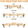 ELIVED Dual Monitor Stand, Wood Monitor Stand with Adjustable Length and Angle, Computer Monitor Stand for Desk, 3 Shelf Monitor Riser, Desktop Organizer for PC, Computer, Laptop (Oak) - Image 2