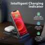 Wireless Charger, Foldable 3 in 1 Wireless Charger Station for iWatch, AirPods, Qi Fast Wireless Charging Stand for iPhone 13/12/11 Series/XS MAX/XS/XR/X/8/8 Plus, Samsung Cell Phone (Black) - Image 2