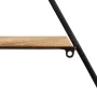 Kate and Laurel Ladd Hexagon Shaped Floating Wood Wall Shelf with Black Metal Frame - Image 5