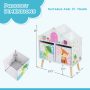 Kids House-shaped Bookshelf with 2 Storage Bins for Kids Room Playroom - Image 3