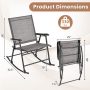Set of 2 Folding Rocking Chair with Breathable Seat Fabric - Image 5