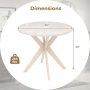 36-Inch Mid Century Modern Kitchen Table with Faux Marble Tabletop and Solid Rubber Wood Legs - Image 4