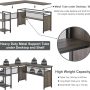 FATORRI L Shaped Desk, Industrial Reversible Home Office Computer Desk with Wood Shelves, Corner Desks with Metal Legs (Walnut Brown, 59 Inch) - Image 4