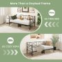 Twin Size Platform Bed with Heavy-duty Metal Slat Support - Black - Image 6