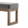 Milltown Grey Upholstered Linen Look Fabric Rectangle Footstool Ottoman 44 in. W Ottoman - Image 3