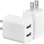 Best Buy essentials™ - 12W Dual-Port Wall Charger (2-pack) for Smartphones, Tablets, and Other USB Devices - White - Image 1