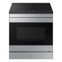Samsung - 30 in. Wide 4 Burner Bespoke 6.3 Cu. Ft. Slide-In Electric Induction Range with AI Home Display - Stainless Steel - Image 1