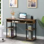 Convenience Concepts Designs2Go 30" Tall No Tools Student Desk w/ Shelves, Barnwood/Black, All Ages - Image 1