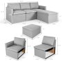 Costway Convertible Sectional Sofa L-Shaped Couch w/Reversible Chaise Light Grey - Image 2
