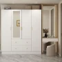 White 4-Door Armoires with Mirror, 2 Hanging Rods, 2-Drawers and Storage Shelves (19.7 in. D x 63 in. W x 70.9 in. H) - Image 4