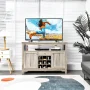 Costway Kitchen Buffet Sideboard with Wine Rack Free Standing Storage Cabinet Gray - Image 2