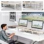 Dual Monitor Stand Riser, Monitor Stand with Adjustable Length and Angle, Woo... - Image 2