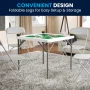 Flash Furniture Silas 34.5" Square Folding Card Table with Felt Surface and Cup Holders, White/Green - Image 3