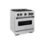 ZLINE - 30 in. Wide 4 Burner 4.2 cu. ft.  Autograph Classic Dual Fuel Freestanding Satin Steel Range with Black Accents - Stainless Steel - Image 2