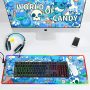 RGB Gaming Mouse Pad Large Anime LED Graffiti Mousepads Desk Mat for PC Laptop 31.5×11.8 inches (Blue) - Image 1