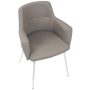 Andrew Contemporary Grey and Chrome Dining/Accent Chair Faux Leather (Set of 2) - Image 4