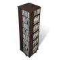 Black 4 -Sided Revolving Display Cabinet, Narrow CD Storage Cabinet, DVD Storage Cabinet with 36-Adjustable Shelves - Image 6
