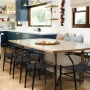 Alden Design Mid-Century Metal Dining Chairs with Woven Hemp Seat, Set of 4, Full Black - Image 3