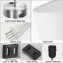 Touch Control Table Lamp Daylight White, 3 Way Dimmable Bedside Lamp with 2 Fast Charging USB Ports and Power Outlet, USB Lamp, Nightstand Lamp for Bedroom, 60W Equivalent LED Bulb Included - Image 3