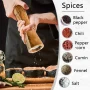 Salt and Pepper Grinder Acacia Wooden Spice Pepper Mill with Strong Adjustable Ceramic Grinder Kitchen Cooking Tools - 10 inch 1Pcs - Image 2