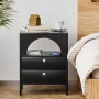 Semiocthome Modern Nightstand with 2 Drawers,Bedside Table for Bedroom in Black Finish,Adult - Image 5